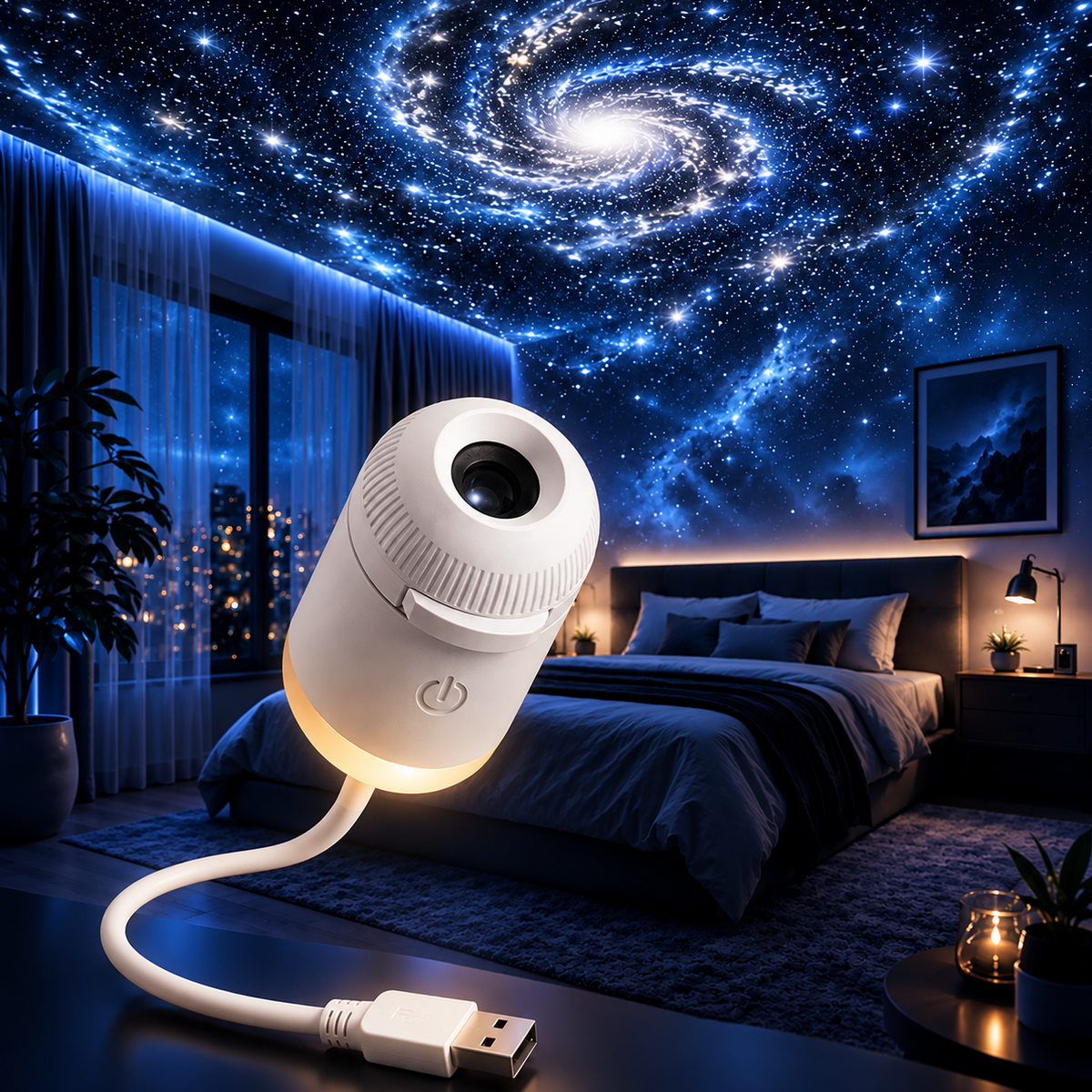Galaxy Projector Night Light | Moon & Starry Sky, Up to 24 Scene Discs